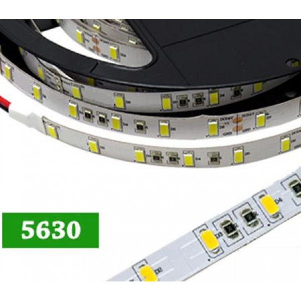 Tira LED 5 mts Flexible 60W 300 Led SMD 5630 IP20 Blanco Neutro Alta Luminosidad